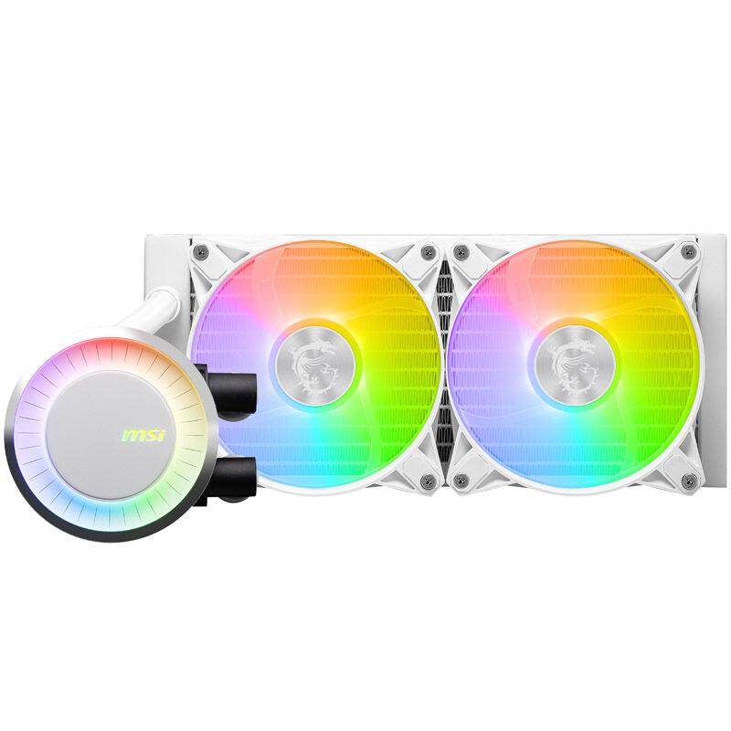 RGB-belysning på MSI MAG Coreliquid E240 White AIO vannkjøling