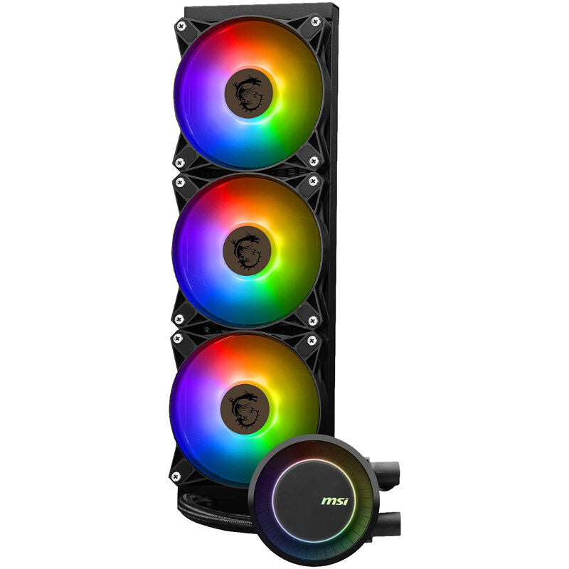 MSI MAG Coreliquid E360 AIO vannkjøling 360 mm RGB bakside