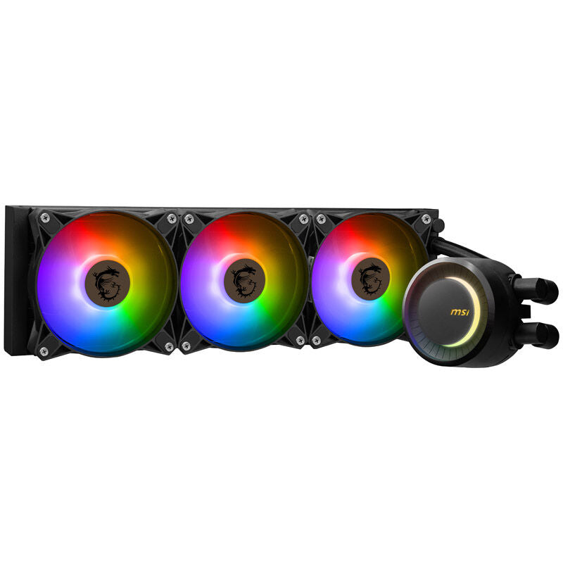 MSI MAG Coreliquid E360 AIO vannkjøling 360 mm RGB detalj av radiator