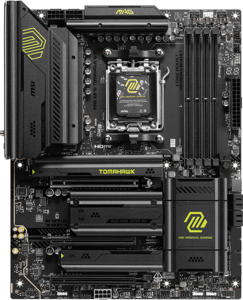 MSI MAG X870 Tomahawk WiFi hovedkort bakside