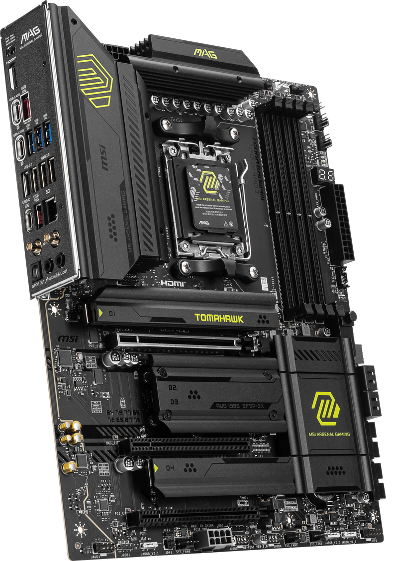 Detalj av MSI MAG X870 Tomahawk WiFi hovedkort