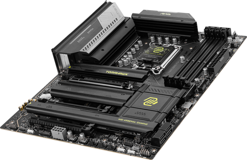 Nærbilde av MSI MAG Z890 Tomahawk WiFi hovedkort komponenter