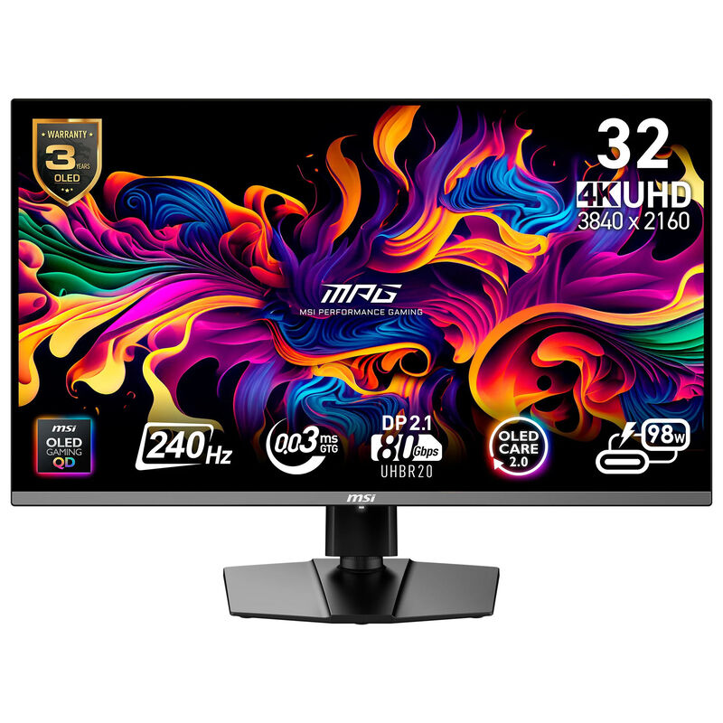 MSI MPG 322URXDE QD-OLED gamingskjerm bakside