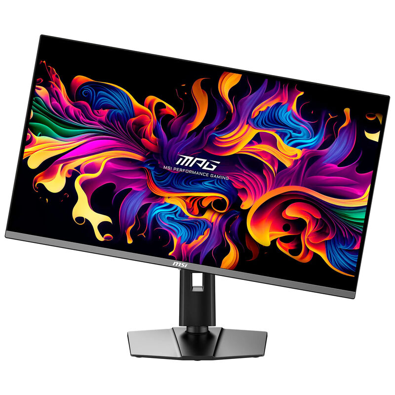 MSI MPG 322URXDE QD-OLED gamingskjerm nærbilde av tilkoblinger