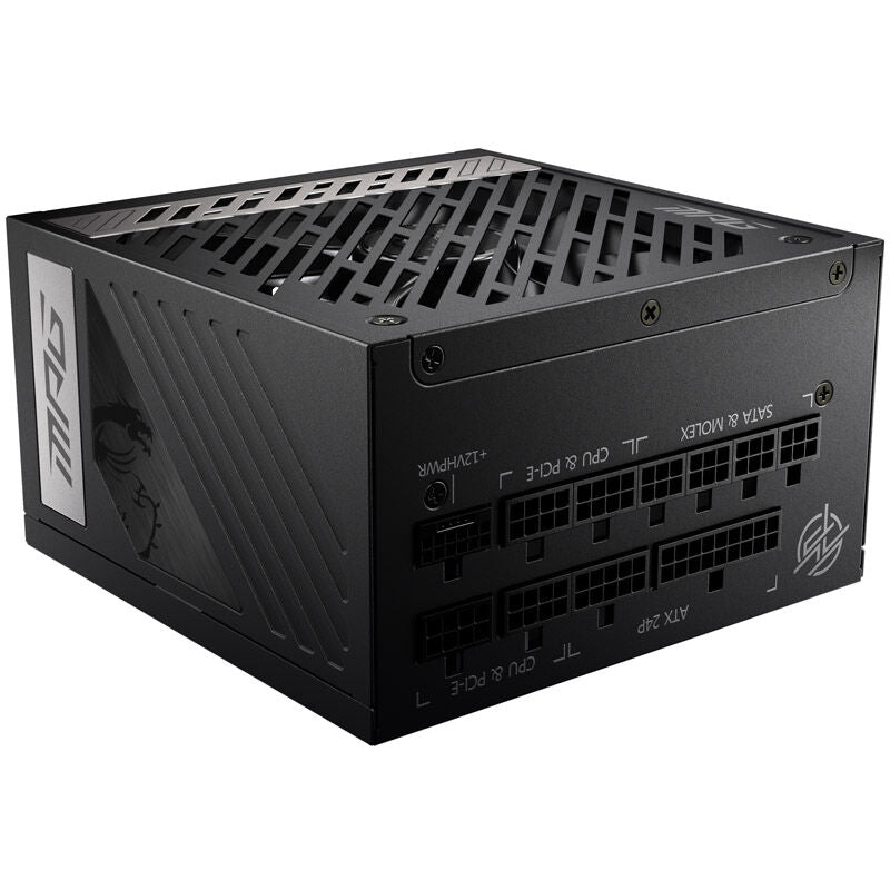 Detalj av MSI MPG A1000G PCIe5 strømforsyning kabler