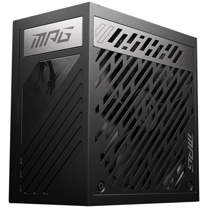 MSI MPG A1000G PCIe5 strømforsyning forfra