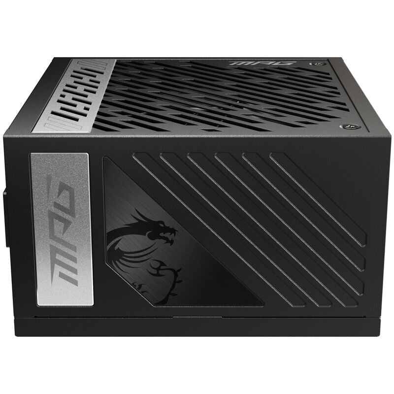Nærbilde av MSI MPG A1000G PCIe5 strømforsyning vifte
