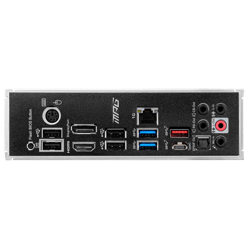 MSI MPG B550 Gaming Plus hovedkort montert i PC-kabinett
