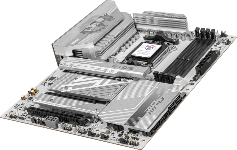 Detaljbilde av MSI MPG B850 Edge TI WiFi hovedkort