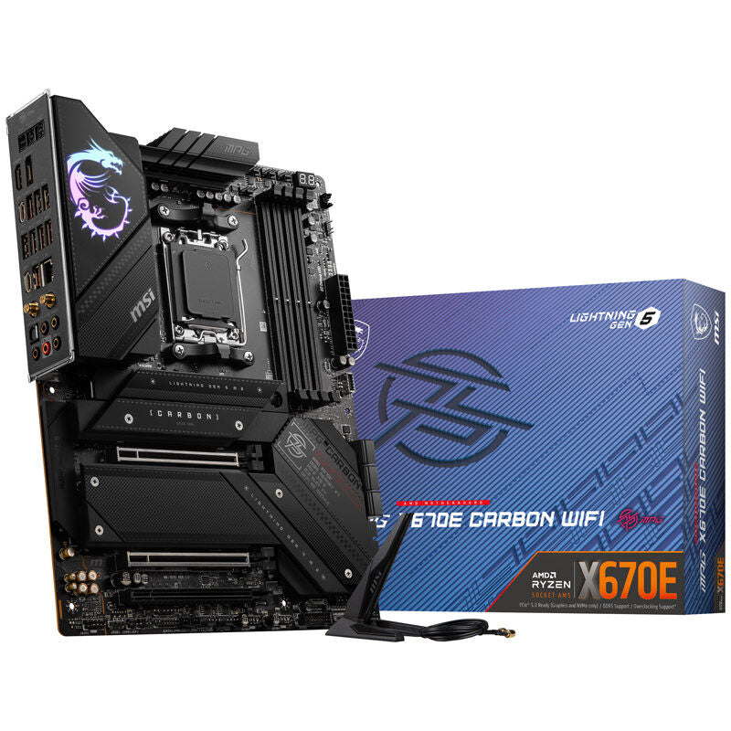 MSI MPG X670E Carbon WiFi hovedkort forfra
