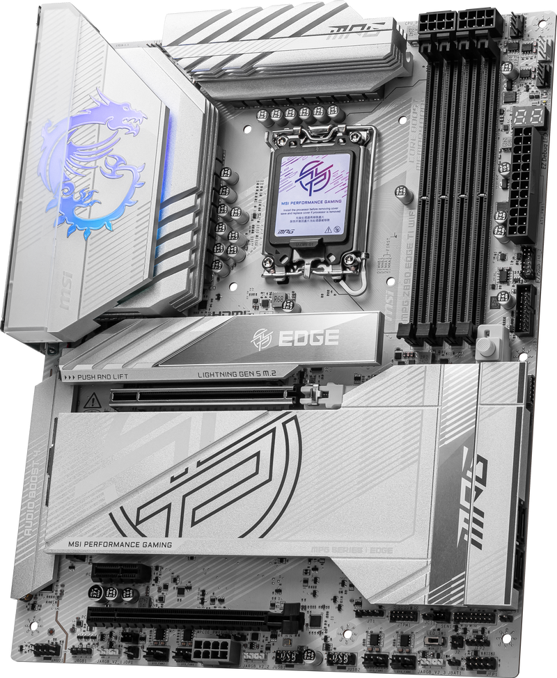 Montert MSI MPG Z890 Edge TI WIFI hovedkort i PC