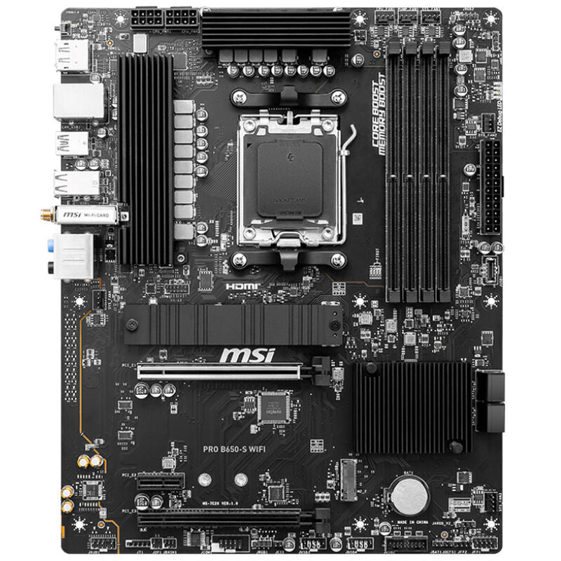 Detalj av MSI Pro B650-S WiFi hovedkort