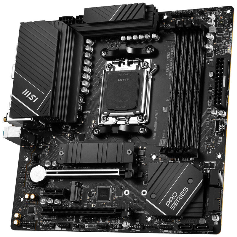 Oversikt over MSI Pro B650M-A WiFi hovedkortets M.2 spor
