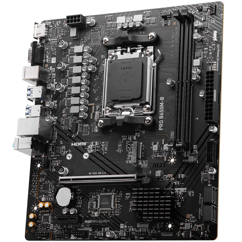 MSI Pro B650M-B hovedkort med tilkoblinger