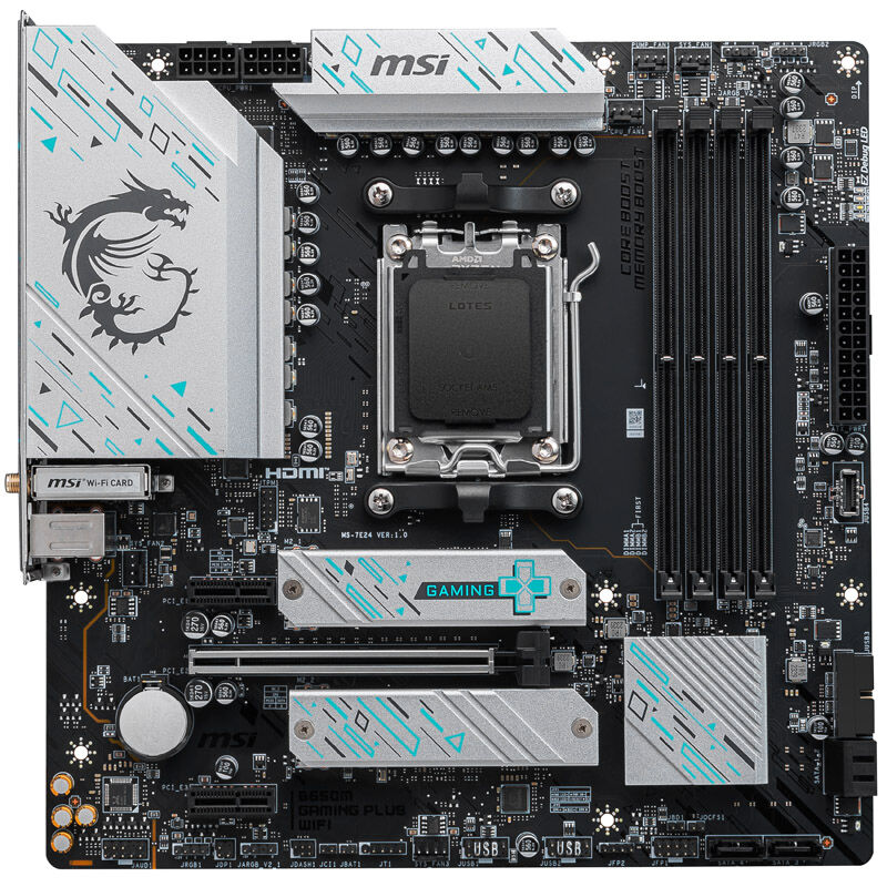 Detaljbilde av MSI Pro B650M Gaming Plus WiFi hovedkort