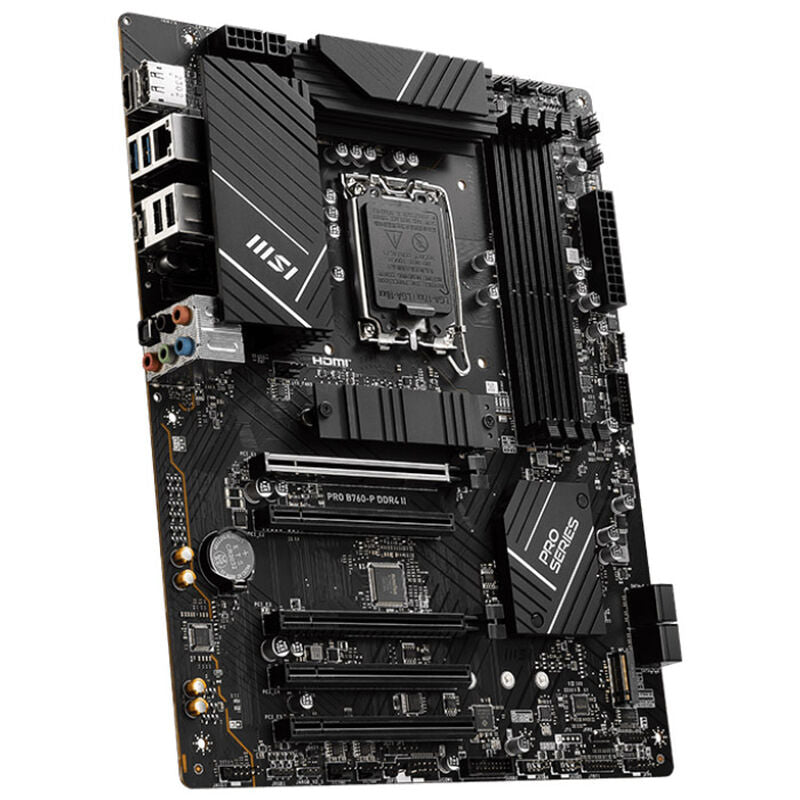 Baksiden av MSI Pro B760-P DDR4 II hovedkort