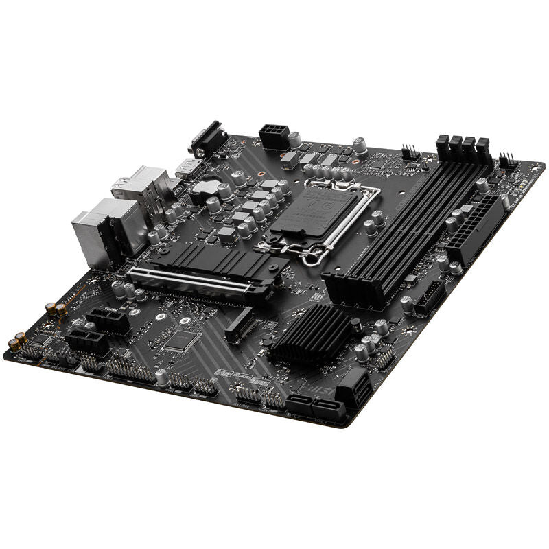 Nærbilde av MSI Pro B760M-P hovedkortets M.2 slots
