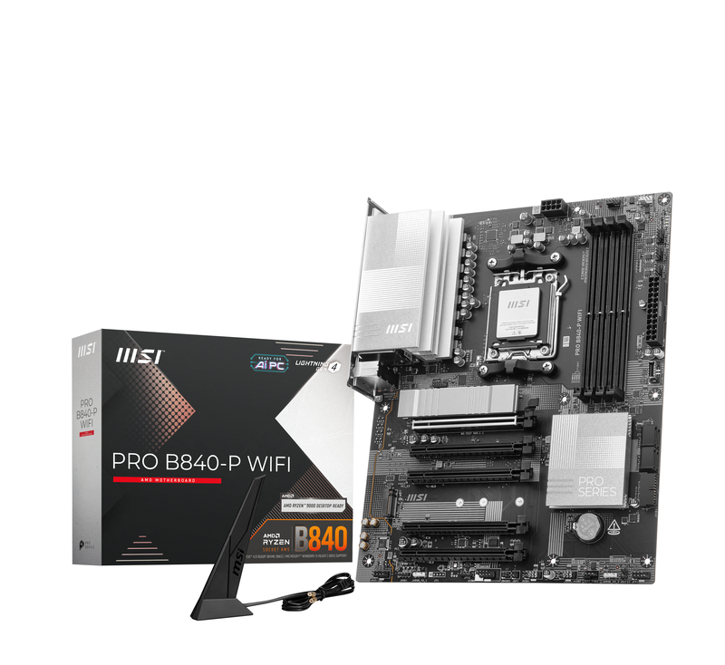 MSI PRO B840-P WiFi hovedkort sett forfra