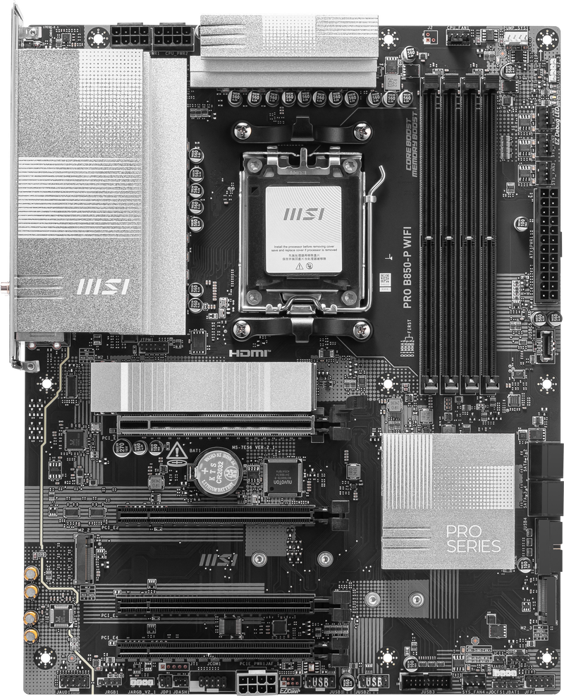 MSI PRO B850-P WiFi hovedkort bakside