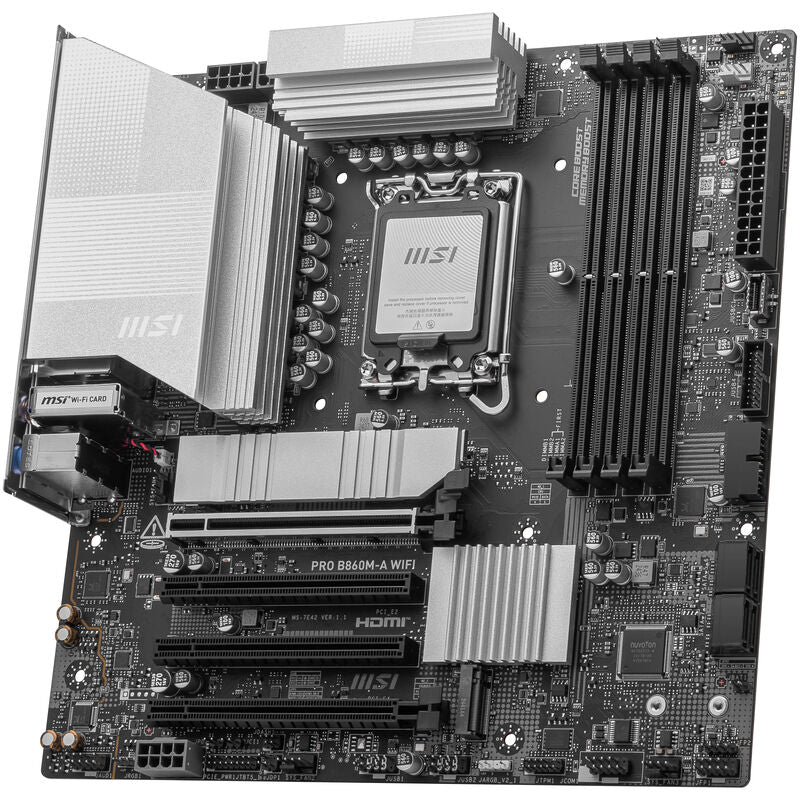 Nærbilde av tilkoblinger på MSI PRO B860M-A WiFi