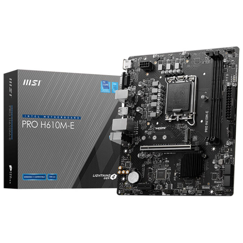 MSI Pro H610M-E hovedkort forfra