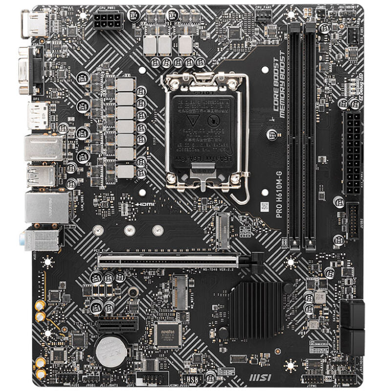 Detaljbilde av MSI Pro H610M-G hovedkort PCIe slot