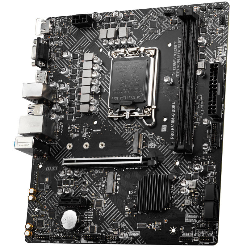 MSI PRO H610M-G hovedkort tilkoblingspanel