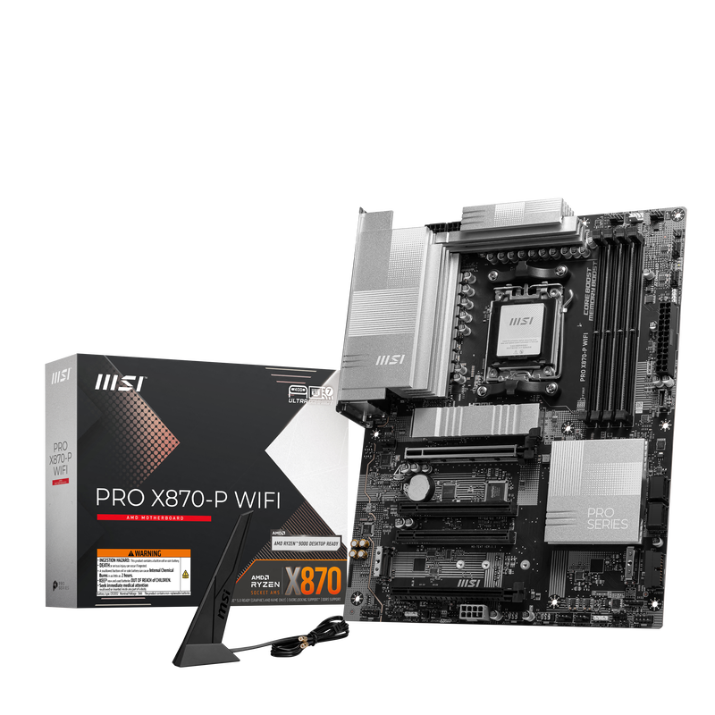 MSI Pro X870-P WiFi hovedkort sett forfra