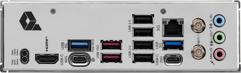 MSI Pro X870-P WiFi hovedkort tilkoblingspanel