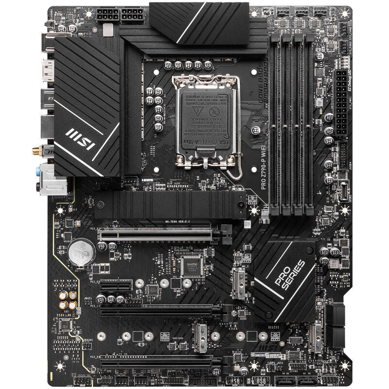 Detalj av MSI Pro Z790-P WiFi hovedkort PCIe-porter
