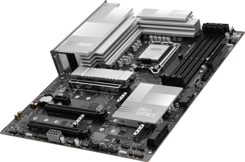 Nærbilde av MSI PRO Z890-P WIFI hovedkort PCIe-spor