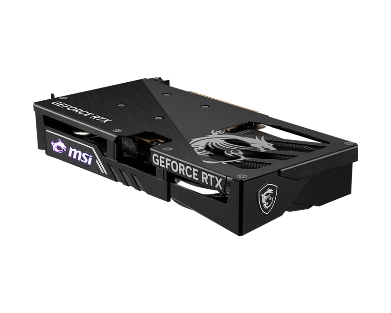 MSI RTX 5060 8G Gaming OC grafikkort detalj av vifte
