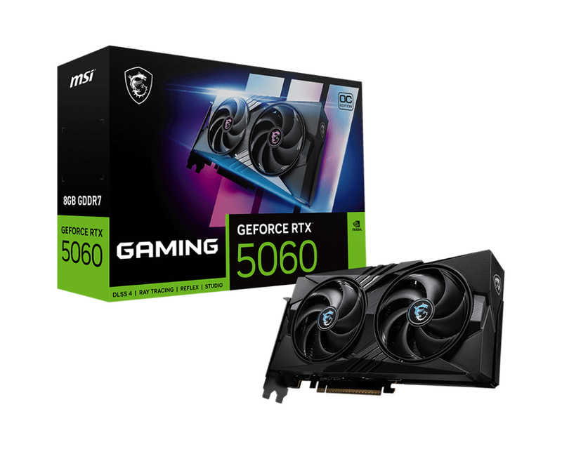 MSI RTX 5060 8G Gaming OC grafikkort forfra