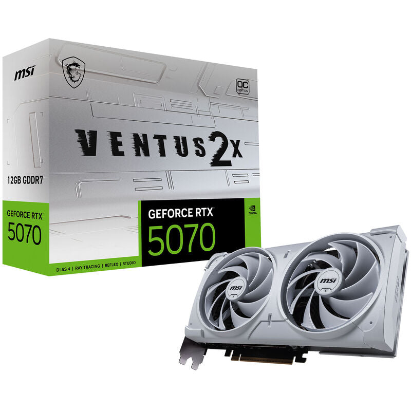 MSI RTX 5070 Ventus 2X OC White grafikkort forfra