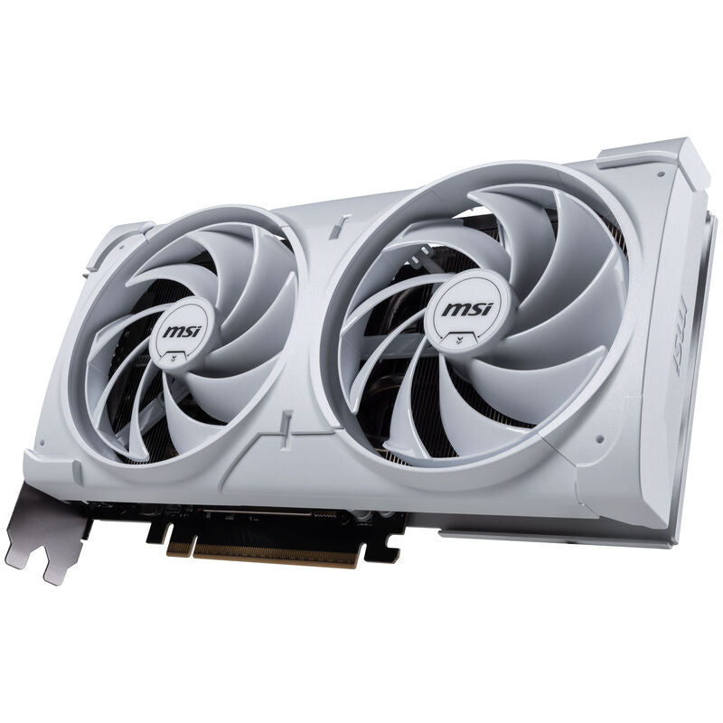 MSI RTX 5070 Ventus 2X OC White grafikkort sett fra siden