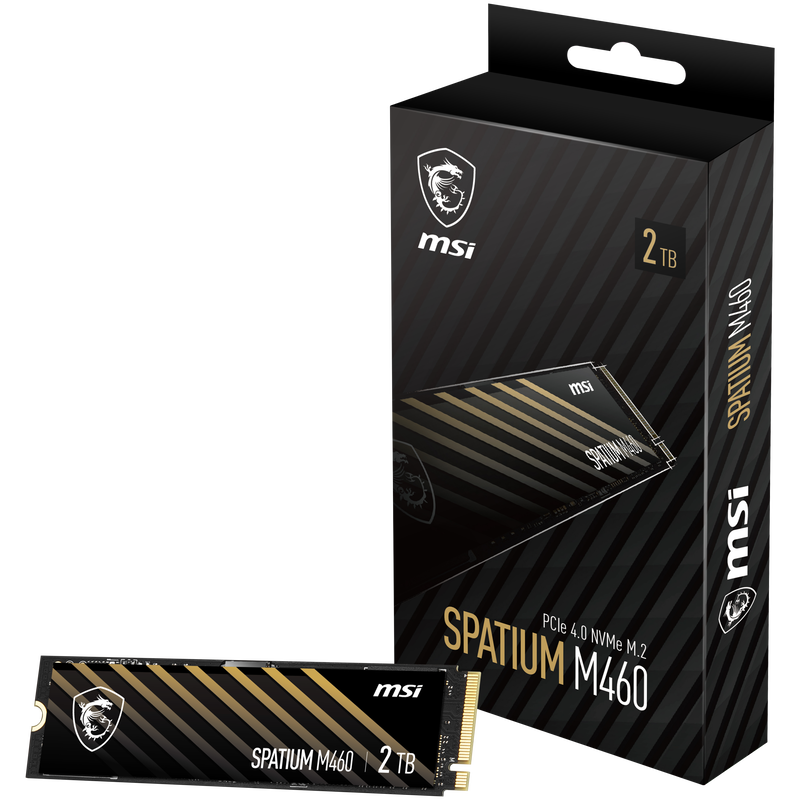 MSI Spatium M460 NVMe SSD 2 TB PCIe 4.0 M.2 forfra