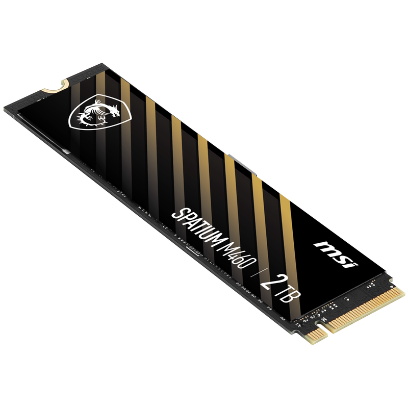 Nærbilde av MSI Spatium M460 NVMe SSD 2 TB PCIe 4.0 M.2 komponenter