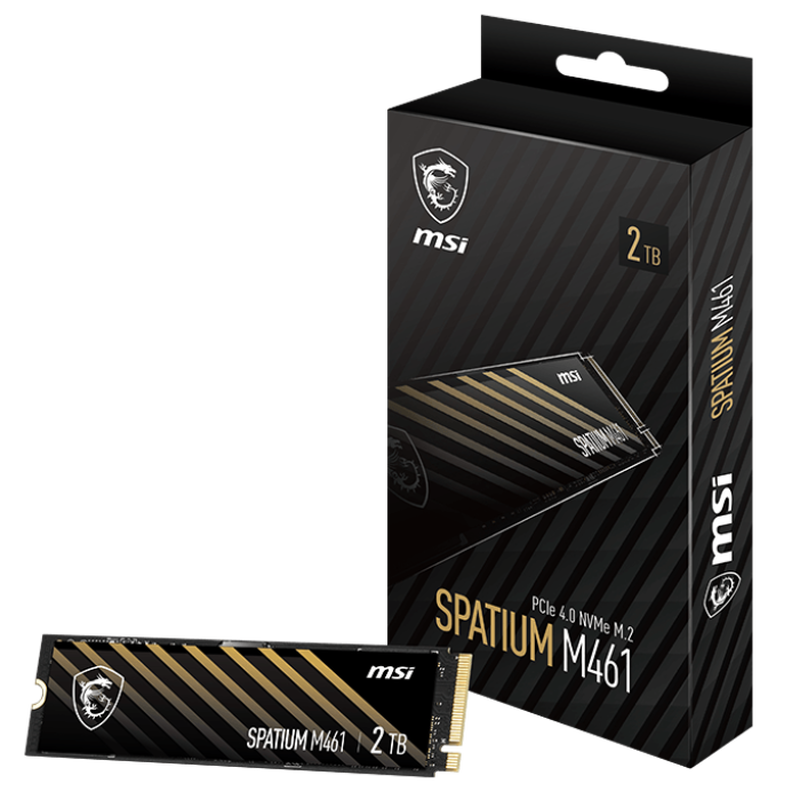 MSI Spatium M461 NVMe SSD 2 TB PCIe 4.0 M.2 forfra