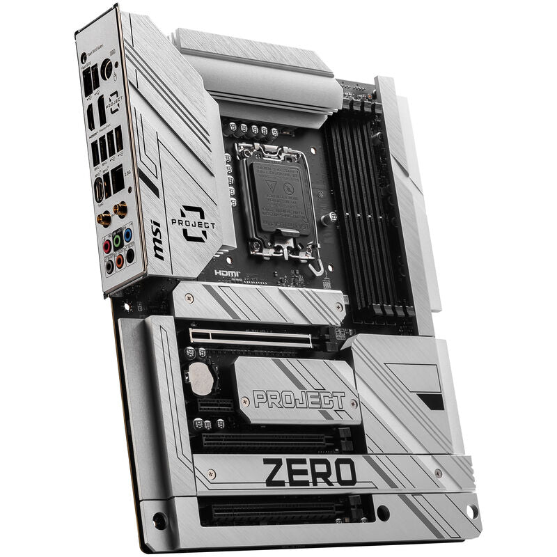 MSI Z790 Project Zero hovedkort bakside med back-connect-design