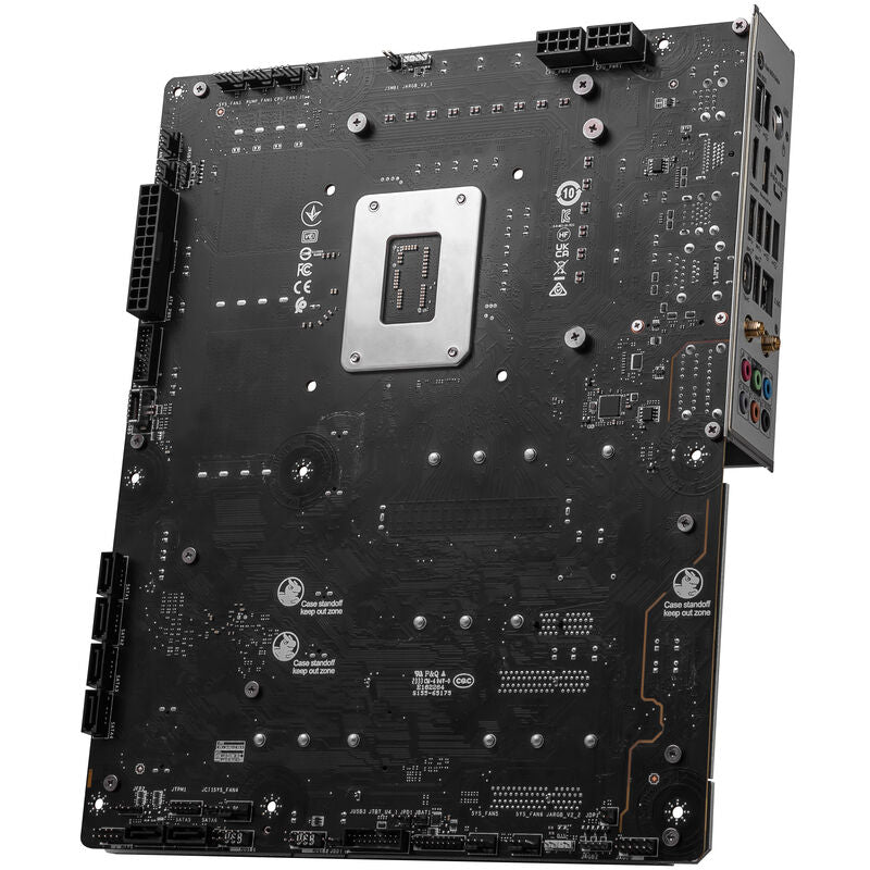 Oversikt over MSI Z790 Project Zero hovedkort med tilkoblinger