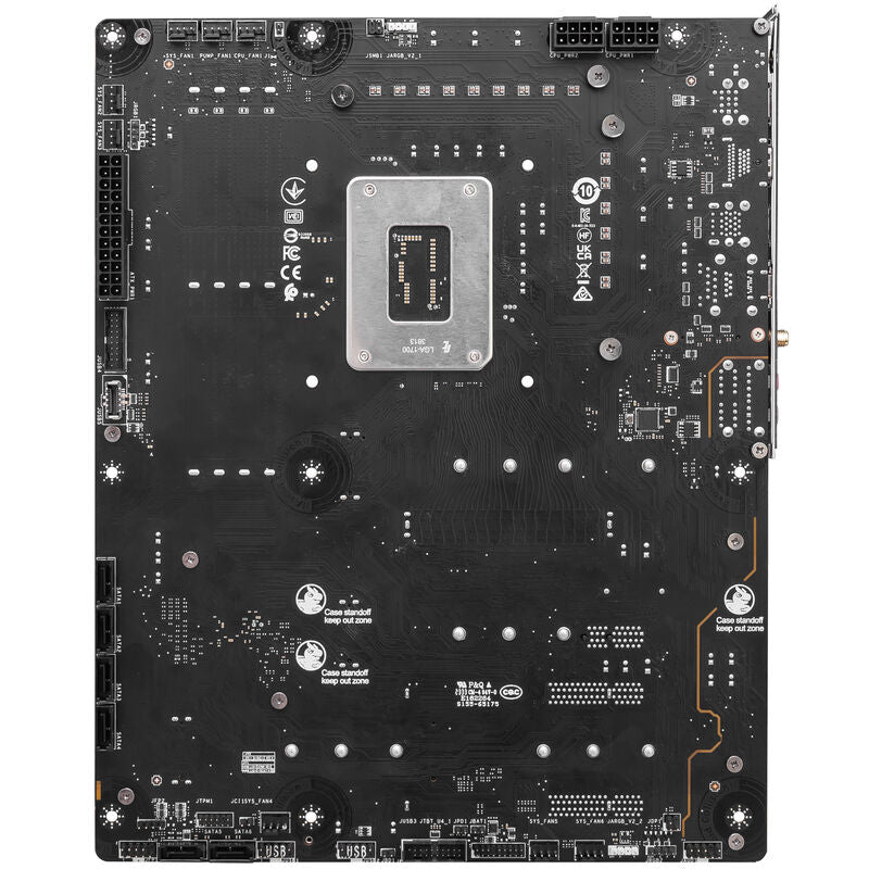 Detalj av VRM-kjøler på MSI Z790 Project Zero hovedkort