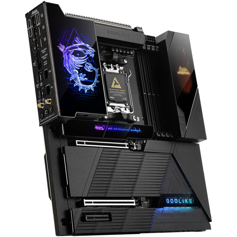 MSI MEG X870E Godlike hovedkort forfra