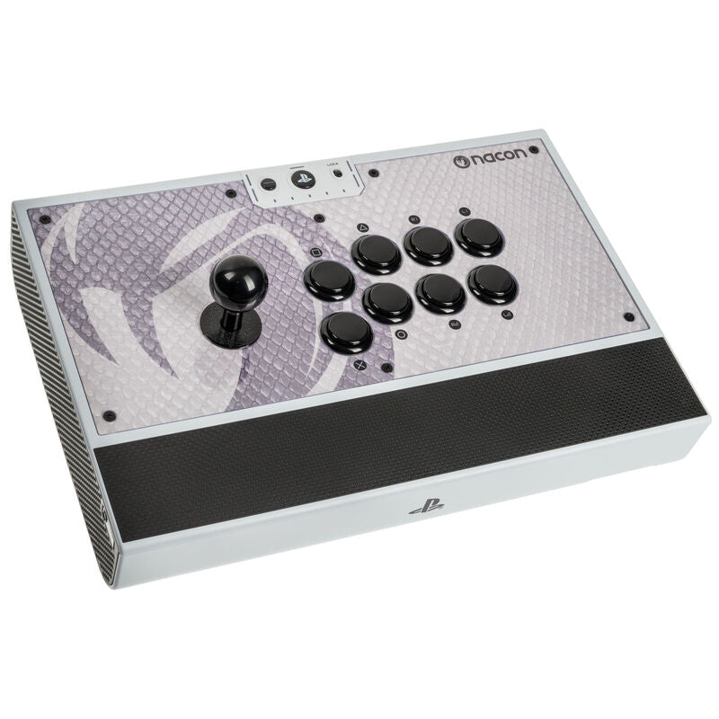 Nærbilde av joystick på NACON Daija PS5 arcade stick SANWA USB hvit