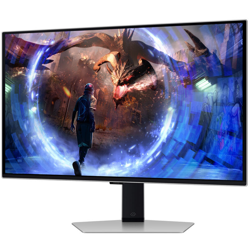 Nærbilde av Samsung Odyssey OLED G6 G60SD 27" gamingskjerm tilkoblinger