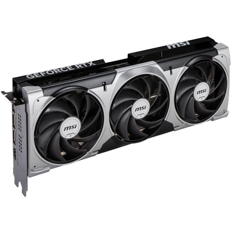 Nærbilde av MSI GeForce RTX 5070 Ti Ventus 3X OC grafikkort kjøling