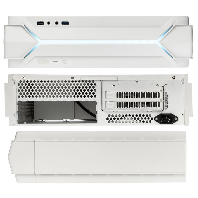Nærbilde av RGB-belysning i SilverStone Raven Z RVZ03W-ARGB HTPC-kabinett