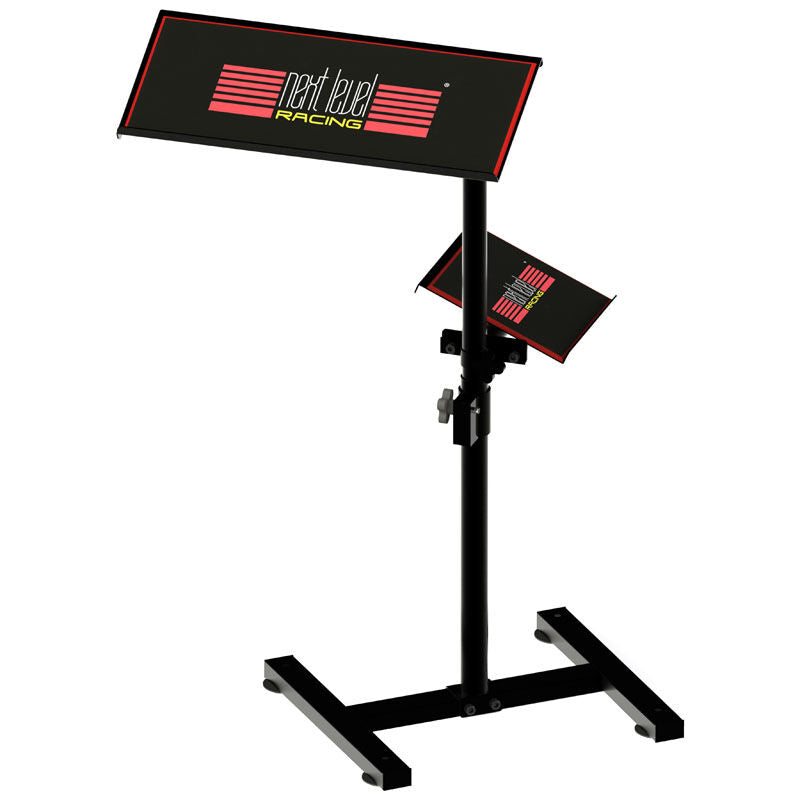 Nærbilde av justerbare plattformer på Next Level Racing Free Standing Keyboard & Mouse Tray