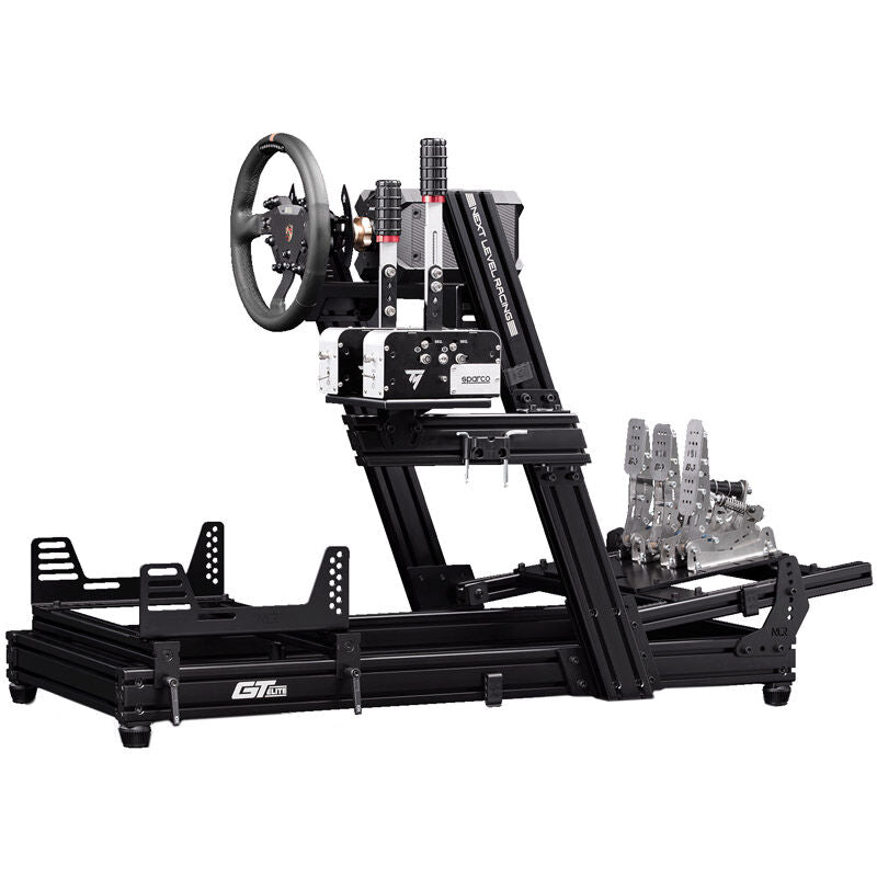 Sideprofil av Next Level Racing GTElite Aluminium Simulator Cockpit Wheel Plate Edition