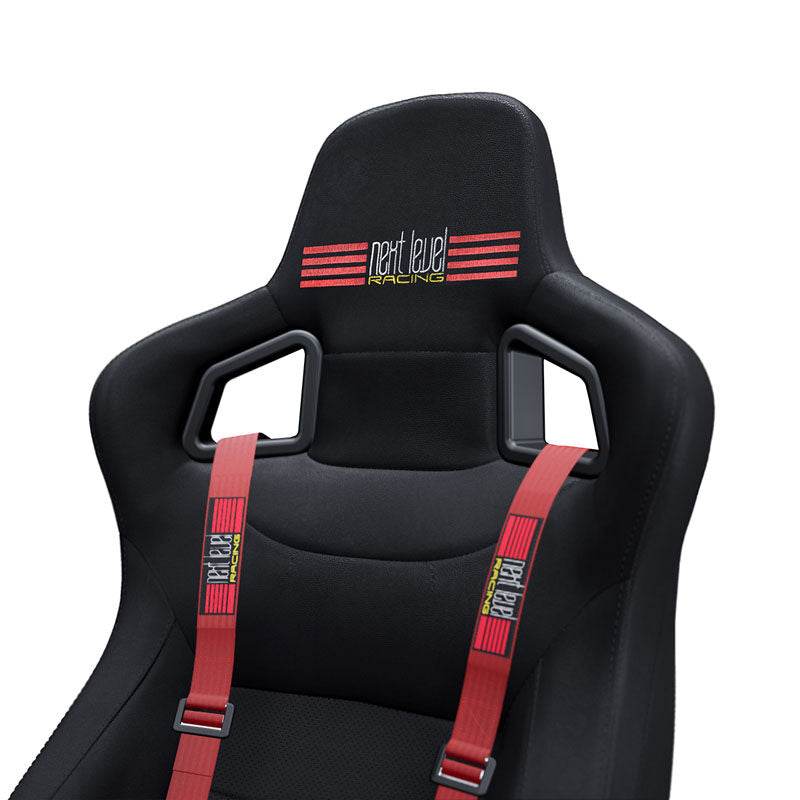 Nærbilde av Next Level Racing GTtrack simulatorcockpit sete
