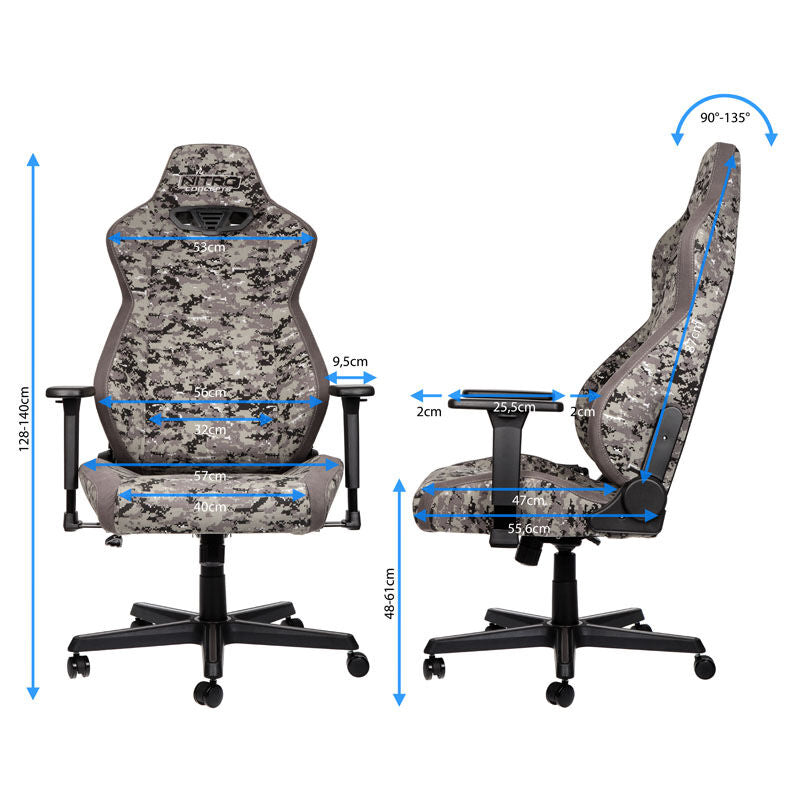 Nitro Concepts S300 gamingstol Urban Camo bakside